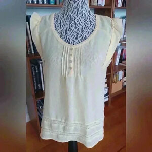 Reitmans Women's Large Yellow Sleeveless Top Soft  Light Flowy